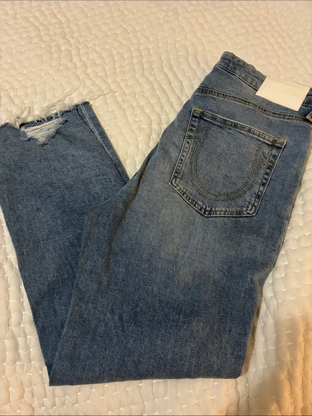 True Religion Starr high rise Straight Crop Jeans Size 31